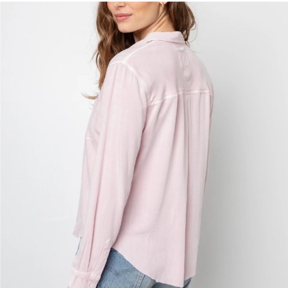 RAILS - Ingrid raw button up long sleeve in dusty rose size small - Picture 2 of 11